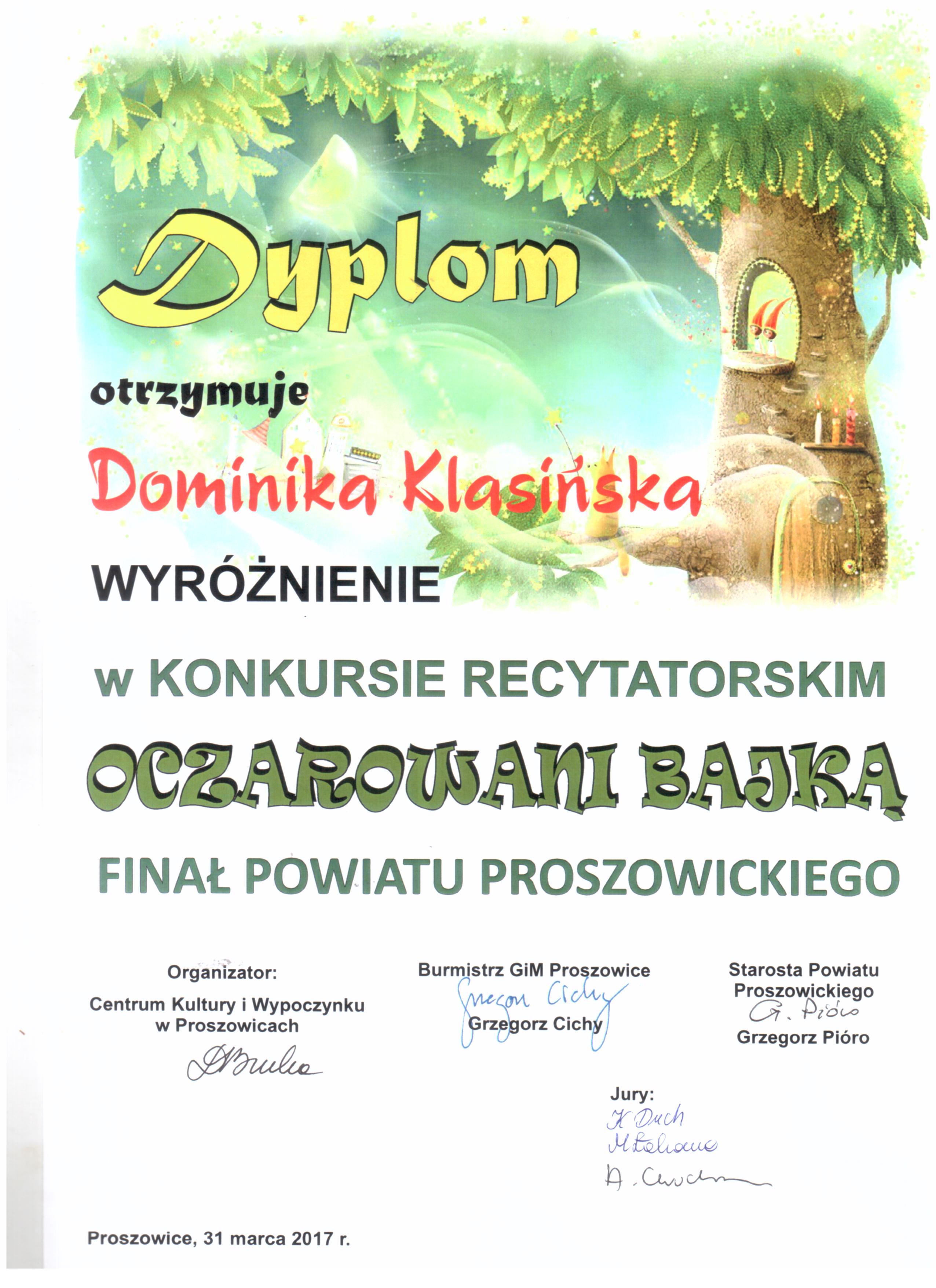 dyplom klasinska