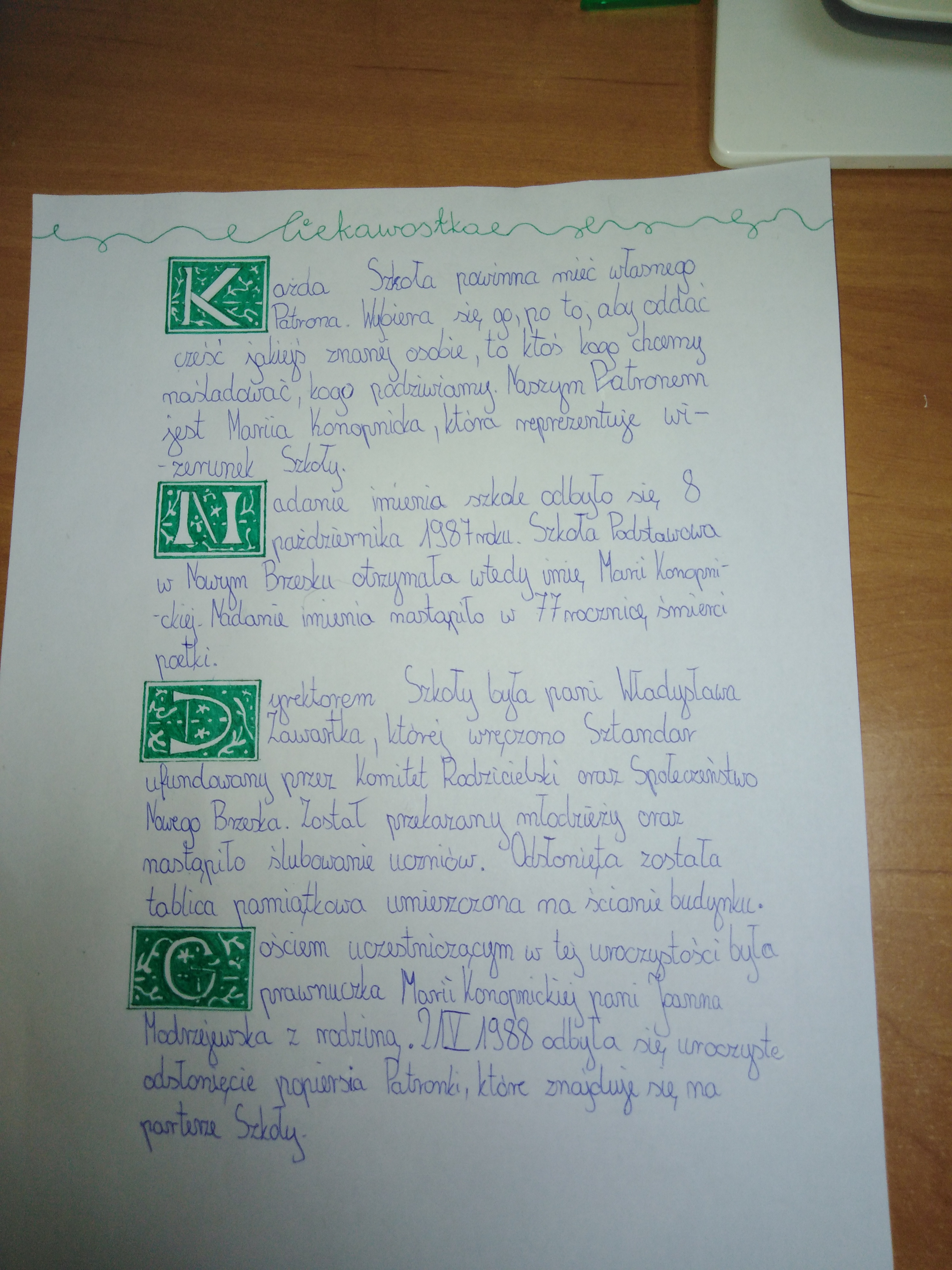 3. miejsce Klasińska Kinga    klasa 5b